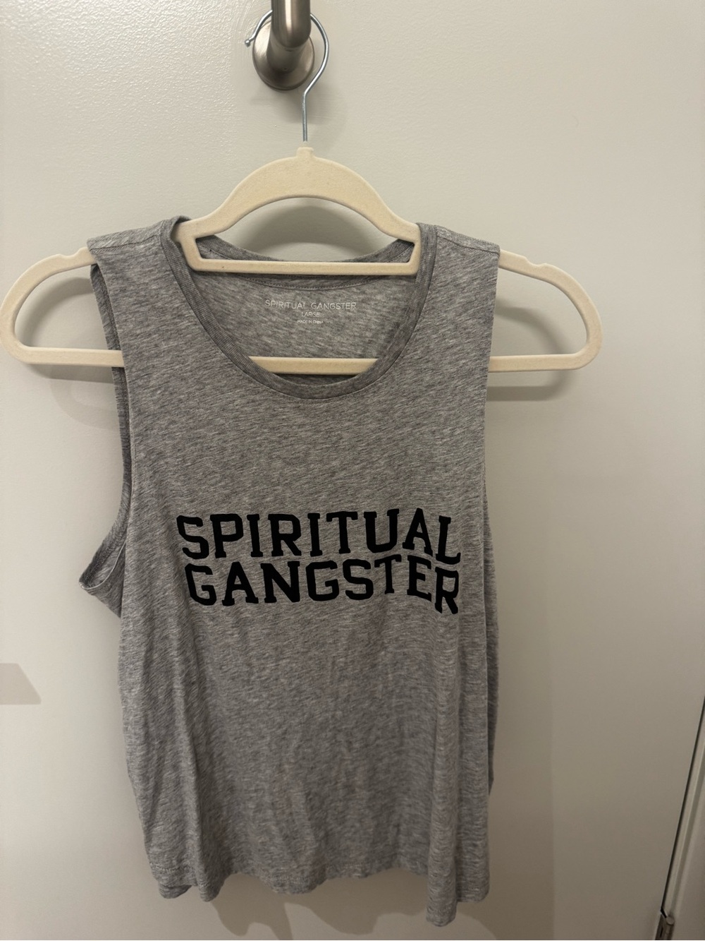 Spiritual Gangster Light Heather Gray Tee with Black Logo